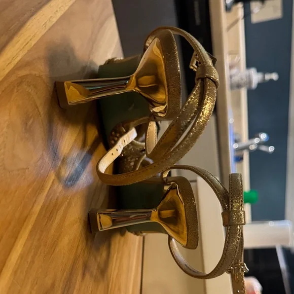 Betsey Johnson Gold Embellished Women's Heels - Picture 4 of 9